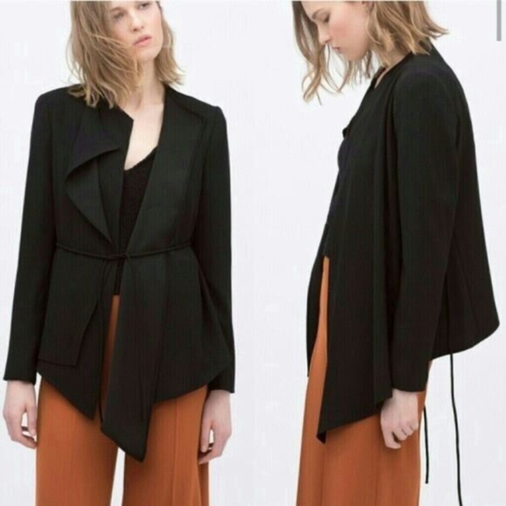 Black draped blazer Zara size small